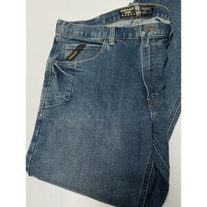 Ariat Men Rebar M4 Jeans Size 38x32 (38X31) Straight Leg Dark Wash Denim Pants
